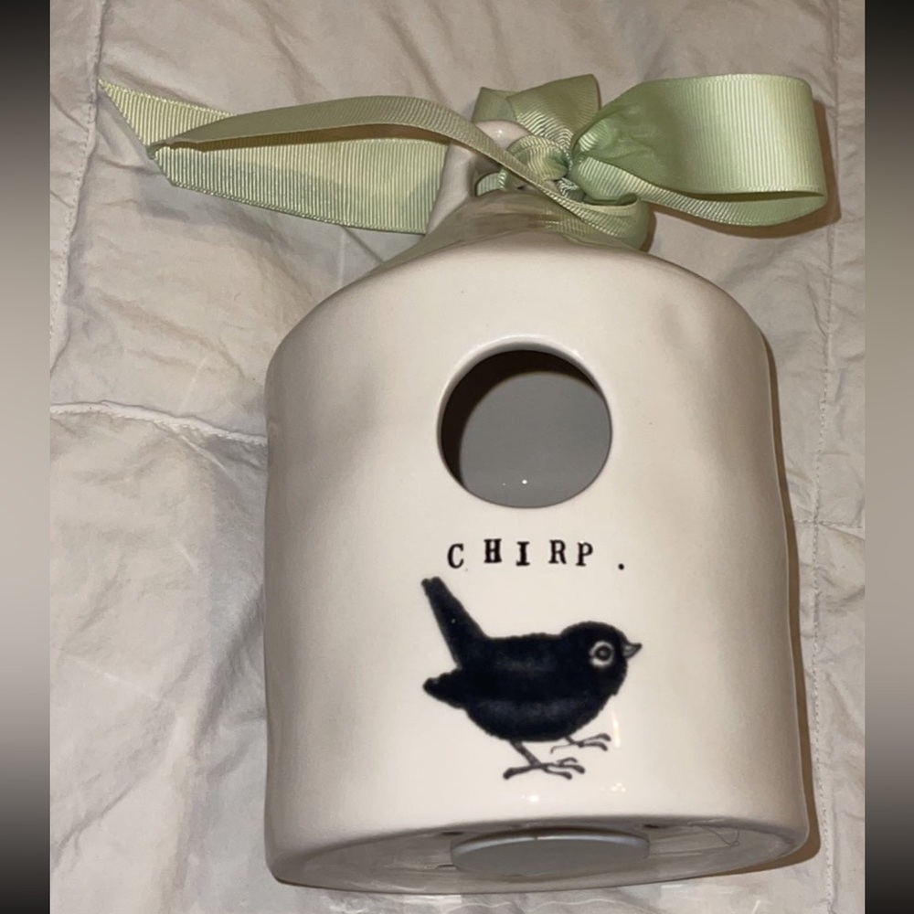 Rae Dunn m stamped round chirp birdhouse OG VHTF RARE